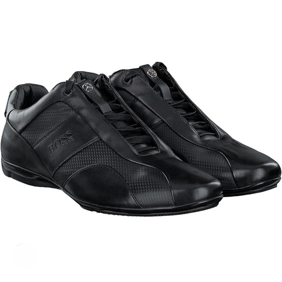 Hugo Boss Black Leather Mercedes F1 Formula 1 Motor Sport Driving Shoes Size 10 - Picture 1 of 10